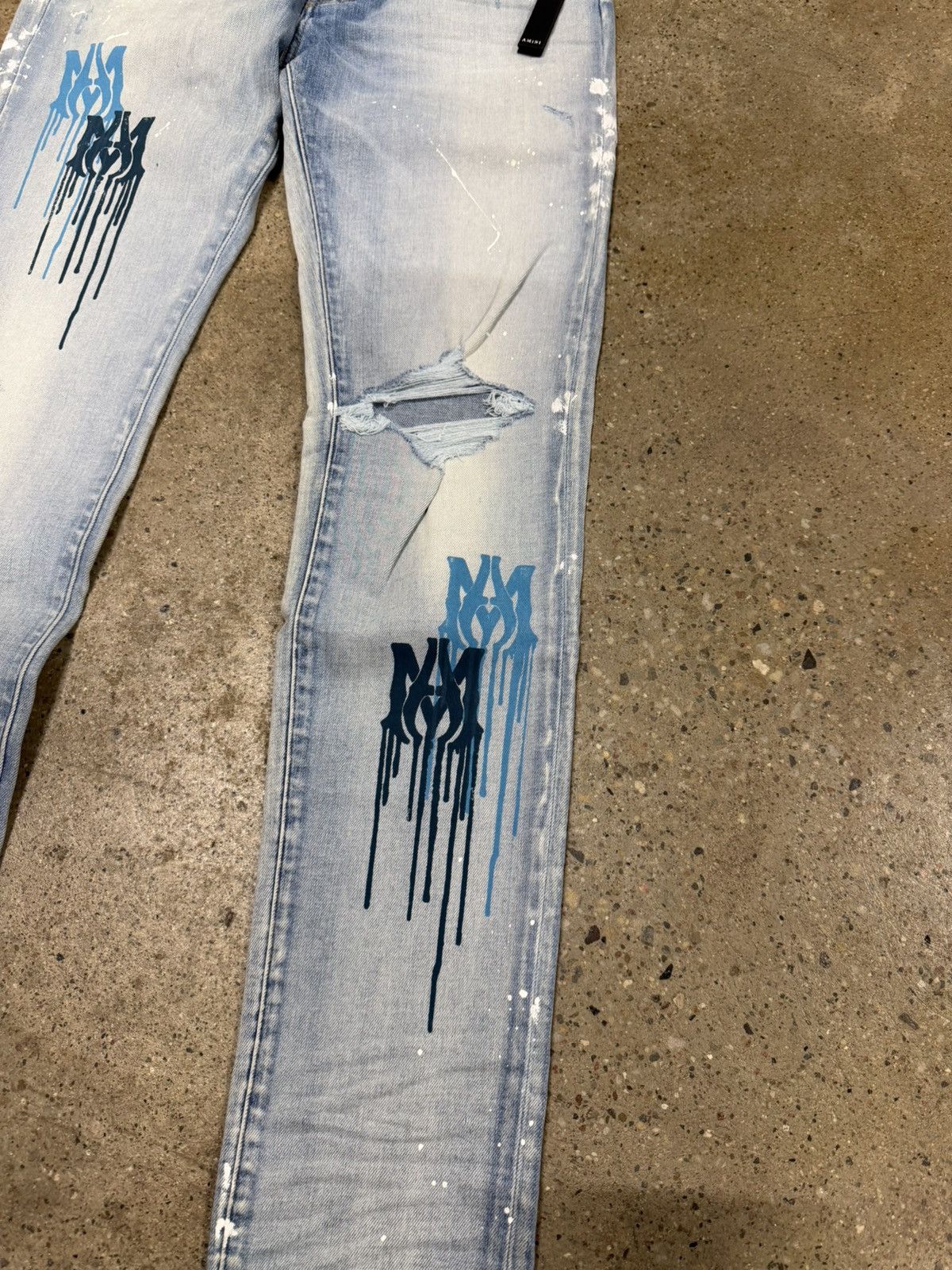 Amiri MA Dripping Blue Jeans NEW 1500$