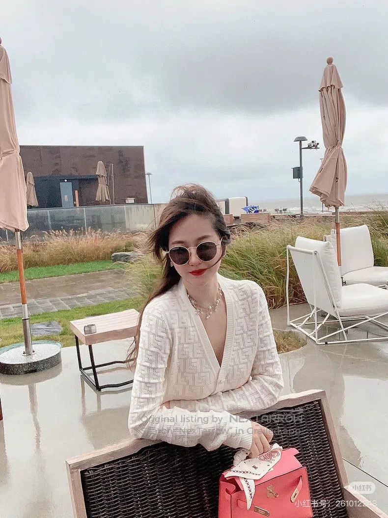 Fendi Fendi White FF Printed Cut-Out Short Open Cardigan Jacket Size XS / US 0-2 / IT 36-38 - 8 Thumbnail