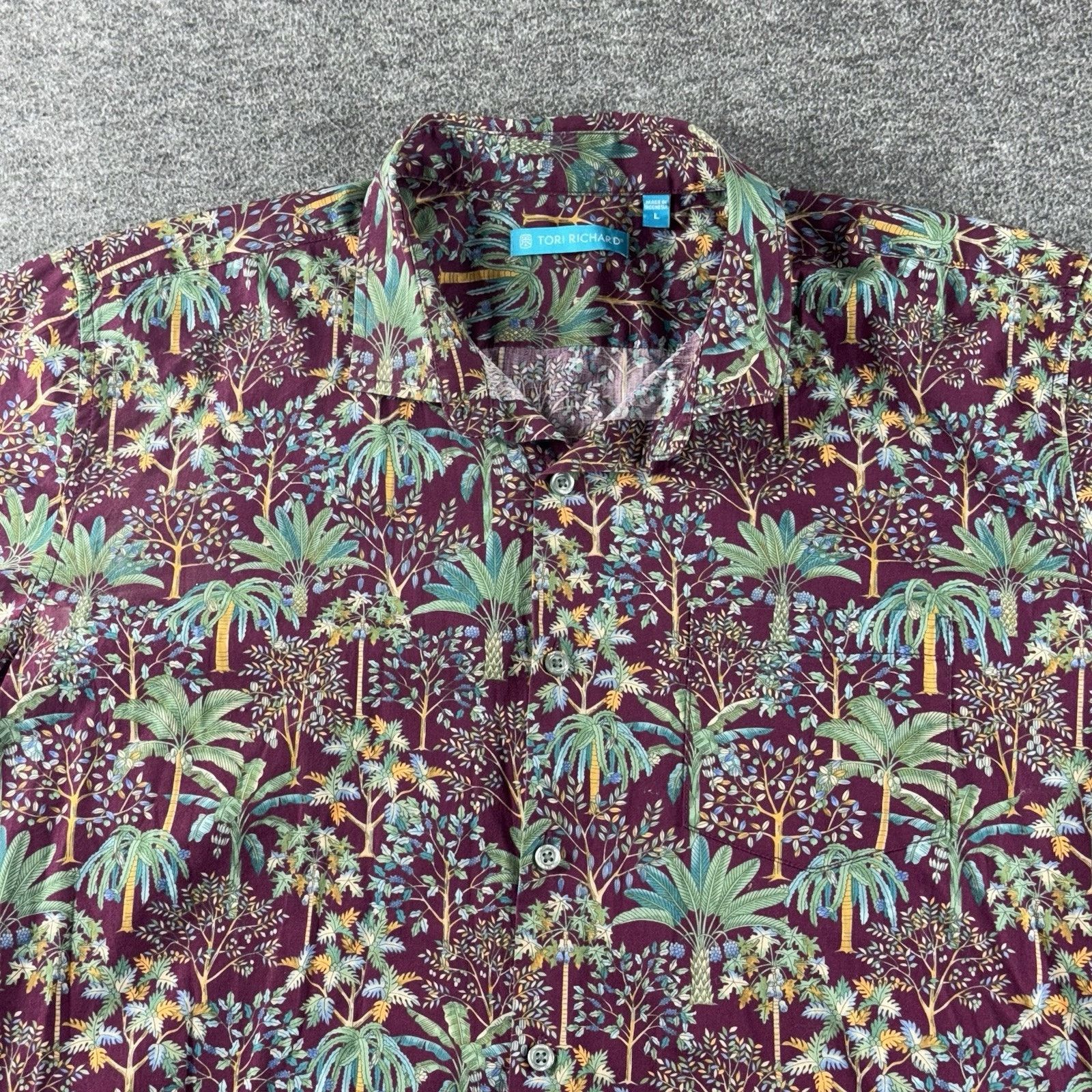 Tori Richard Tori Richard Men's Shirt Large Blue Tropical Palm Tree Beach Size US L / EU 52-54 / 3 - 2 Thumbnail