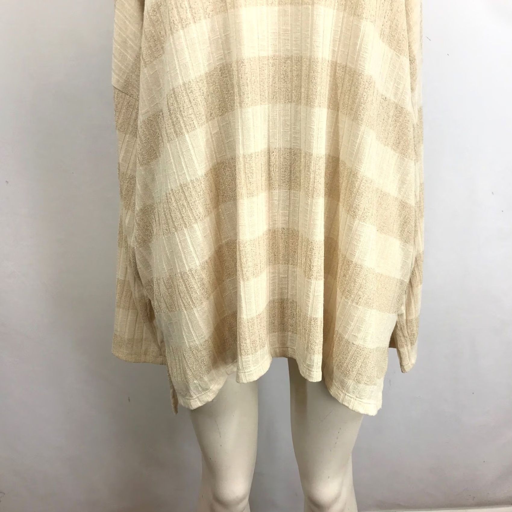 Vintage White Birch Striped Knit Long Sleeve Oversized Tunic Top Plus Size 3X Size XXL / US 16-18 / IT 52-54 - 3 Thumbnail