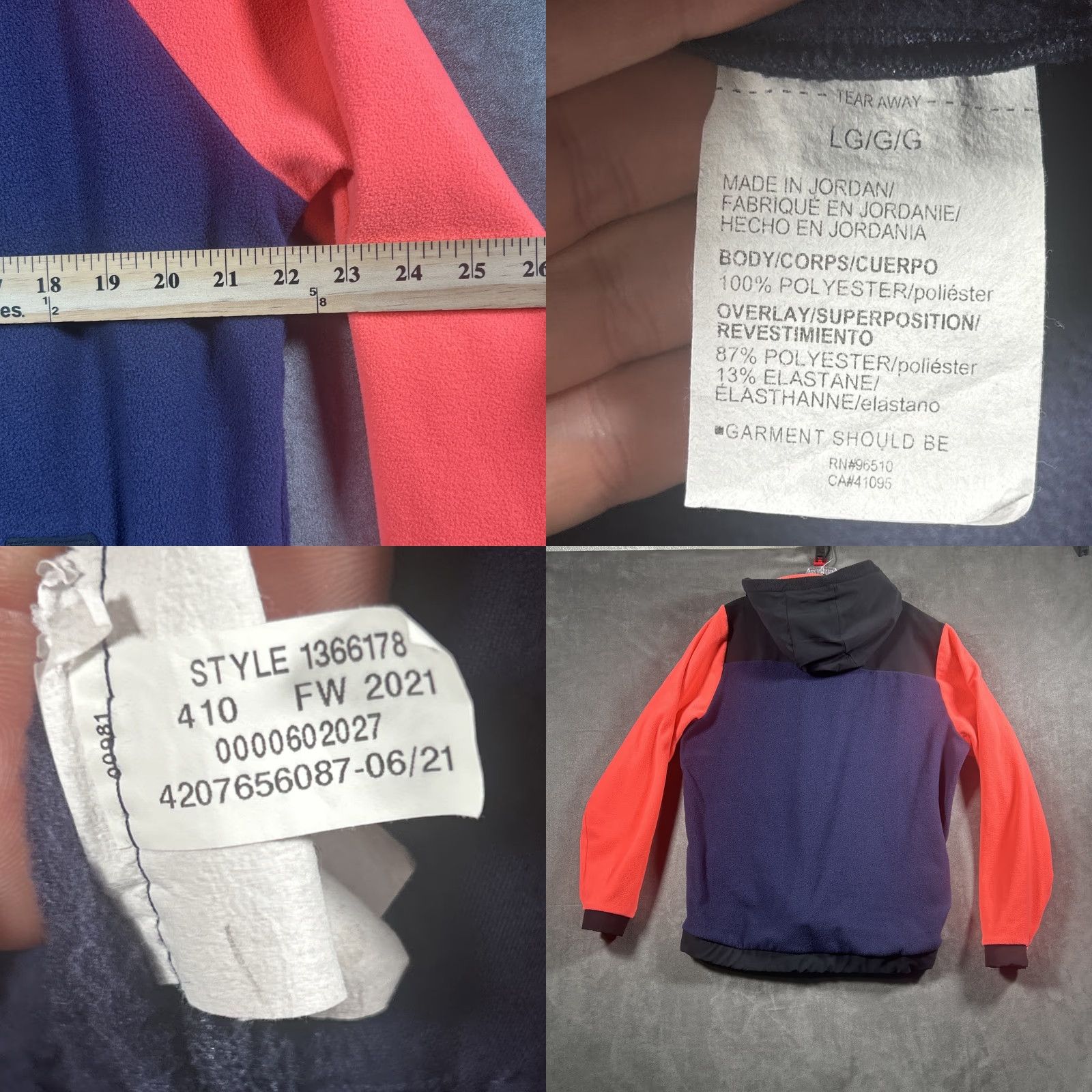 Under Armour Under Armour Mens Hooded Celliant Full Zip Fleece Jacket Large Blue Pink Size US L / EU 52-54 / 3 - 8 Thumbnail