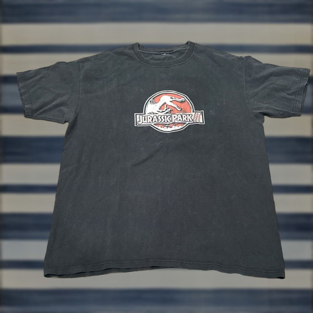 VINTAGE Jurassic Park III Promo T Shirt Unisex 2XL Gray Graphic Tee 2001 Hollywood TV Movie Merchandise