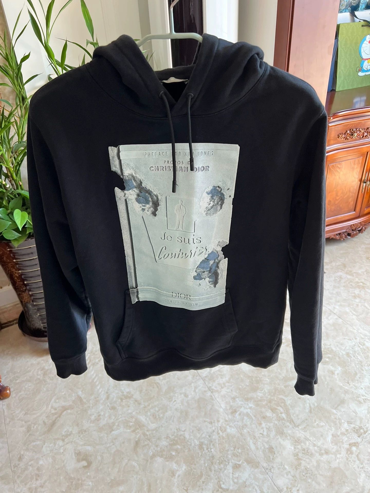 Dior DIOR Unisex Black Sweatshirt 3D Graffiti/Classic Big Logo M Size US M / EU 48-50 / 2 - 1 Thumbnail