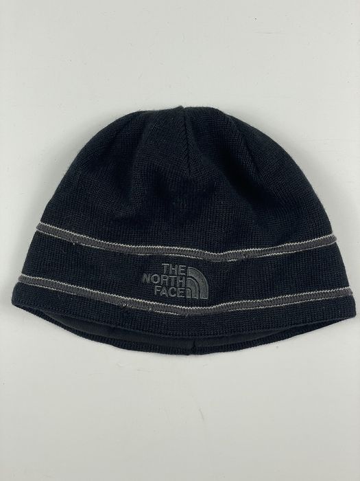 Vintage The North Face beanie y2k hats Winter black logo drill