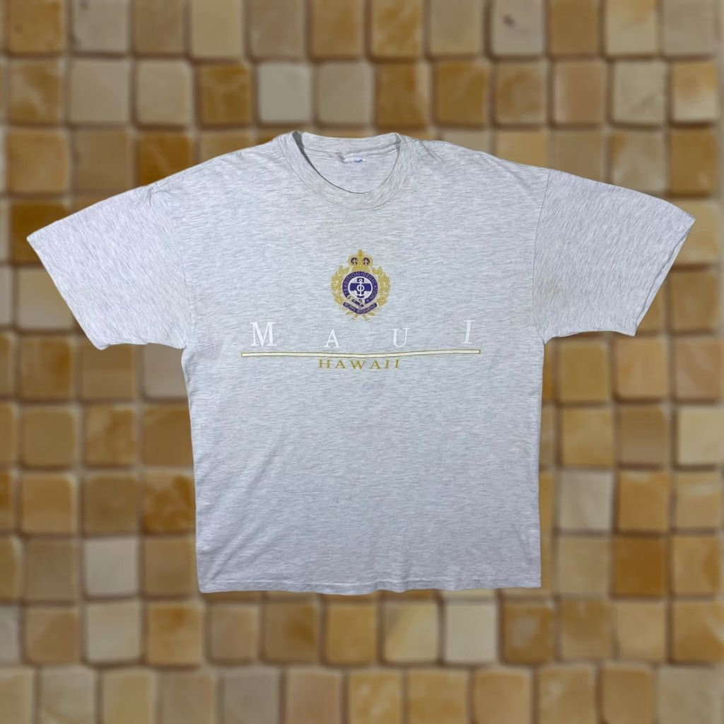 Vintage Vintage Maui Hawaii USA Tourist Spellout Graphic Grey Single Stitch T-Shirt Large Size US L / EU 52-54 / 3 - 1 Thumbnail