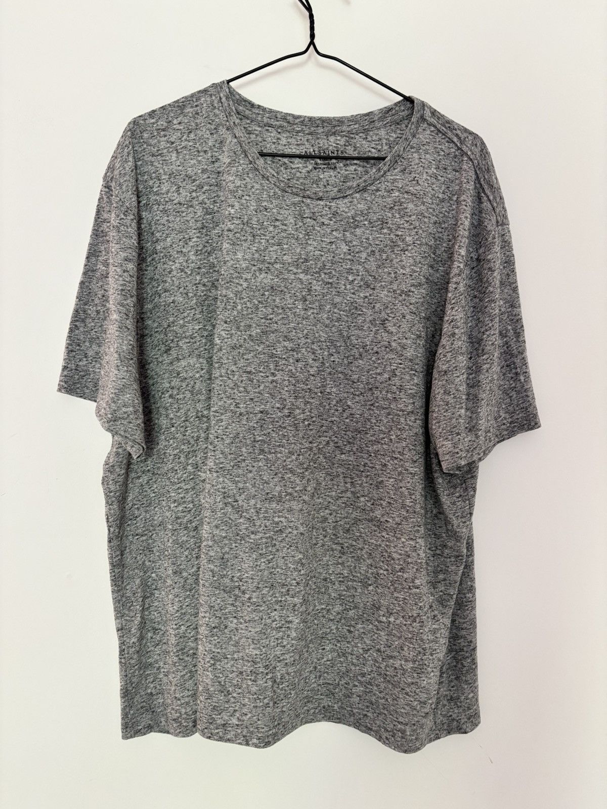 Allsaints AllSaints Oversized Grey Marl Minimalist T-Shirt Size US XL / EU 56 / 4 - 1 Thumbnail