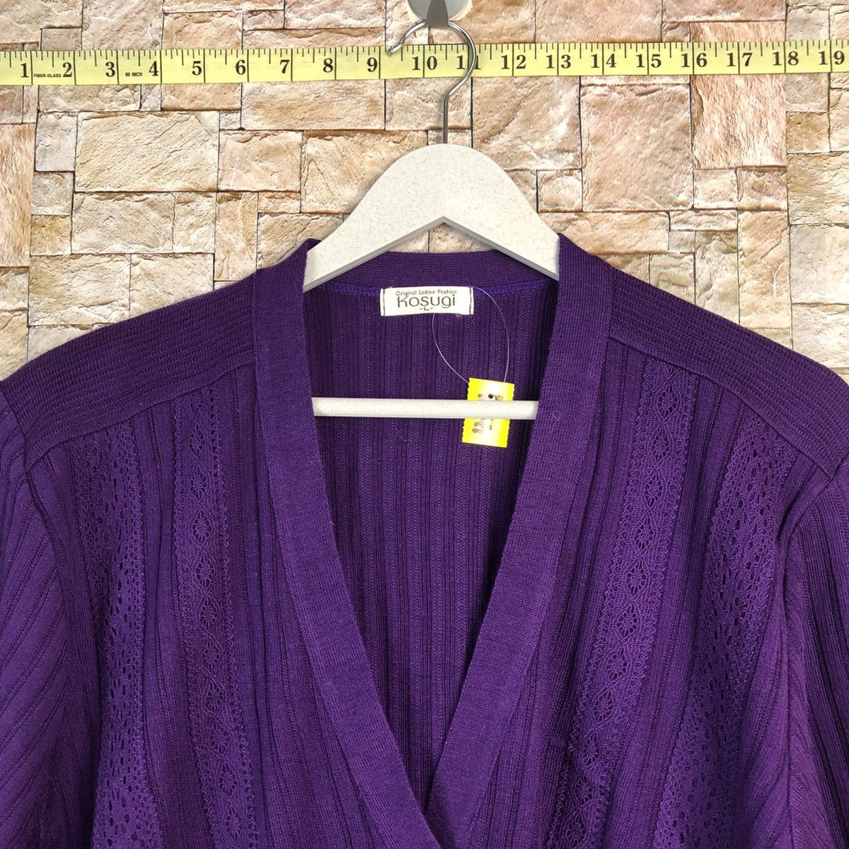 Homespun Knitwear × Japanese Brand Kosugi Purple vintage Cardigan Knitwear #A847 Size L / US 10 / IT 46 - 4 Thumbnail