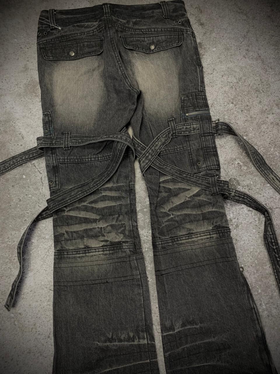 LOWBOX “LOWBOX” Goth Bondage Japanese Flared Pants Size US 30 / EU 46 - 7 Thumbnail