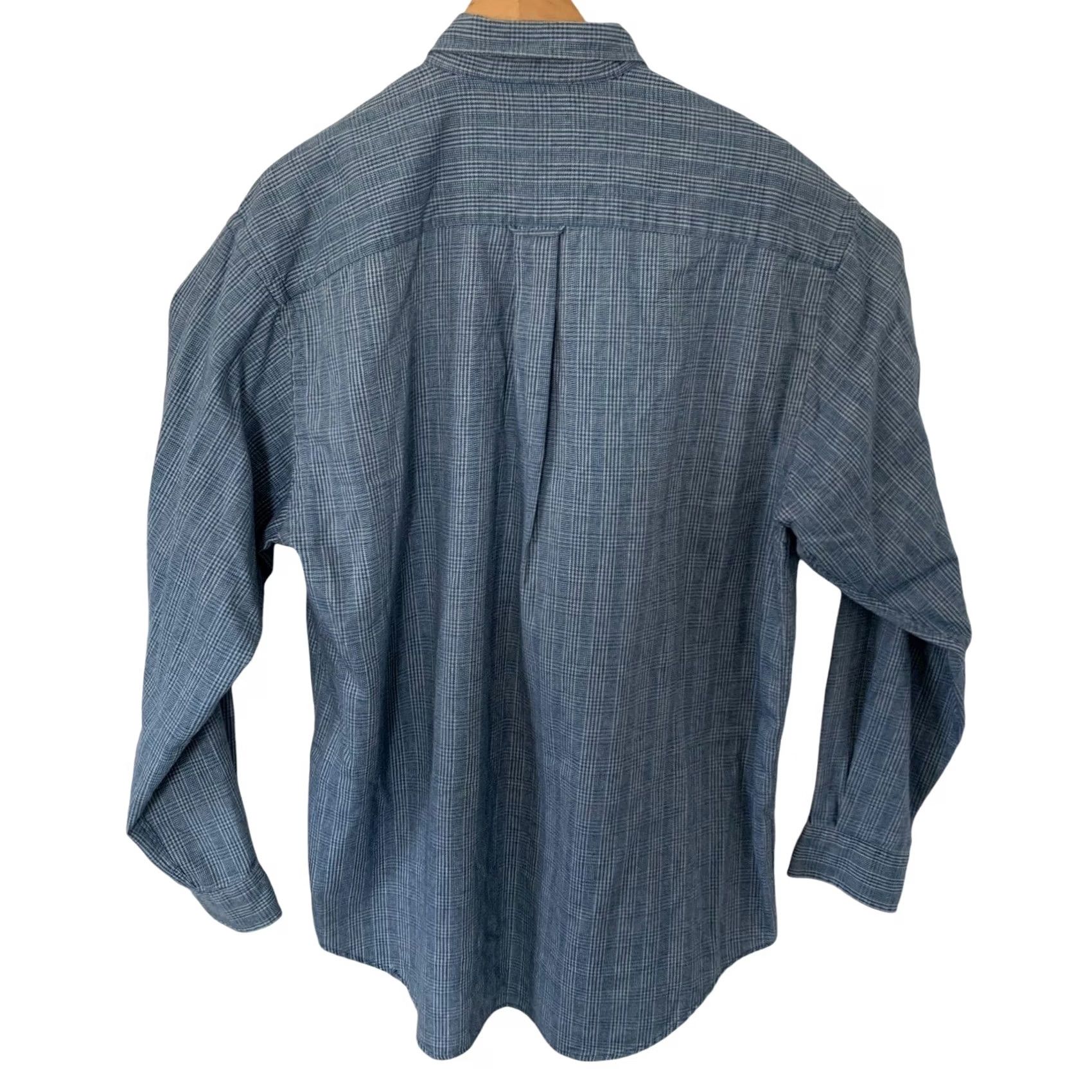 Nautica VINTAGE Nautica Shirt Mens Large Blue Glen Plaid Flannel Long Sleeve Button USA Size US L / EU 52-54 / 3 - 4 Thumbnail