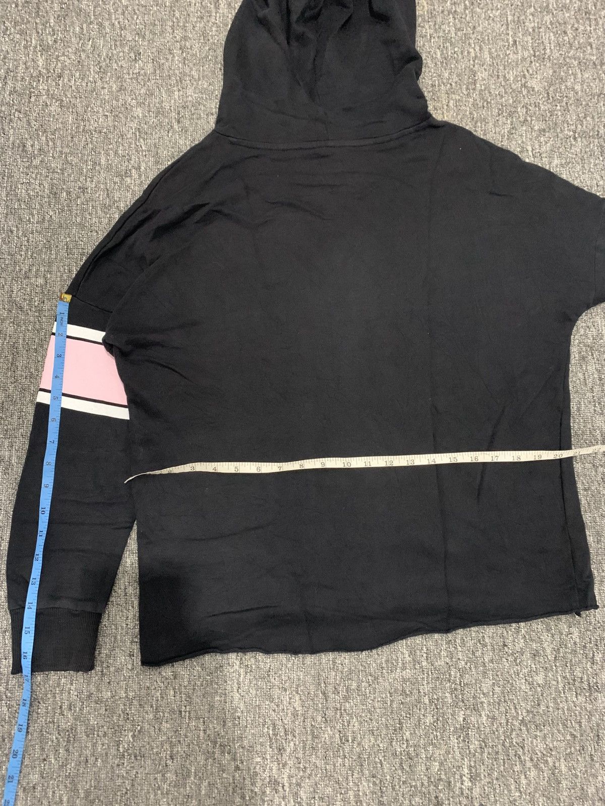 Japanese Brand Cropped Princess 91 Boxy Black Pink Jacket with Hoodie Size L / US 10 / IT 46 - 8 Thumbnail