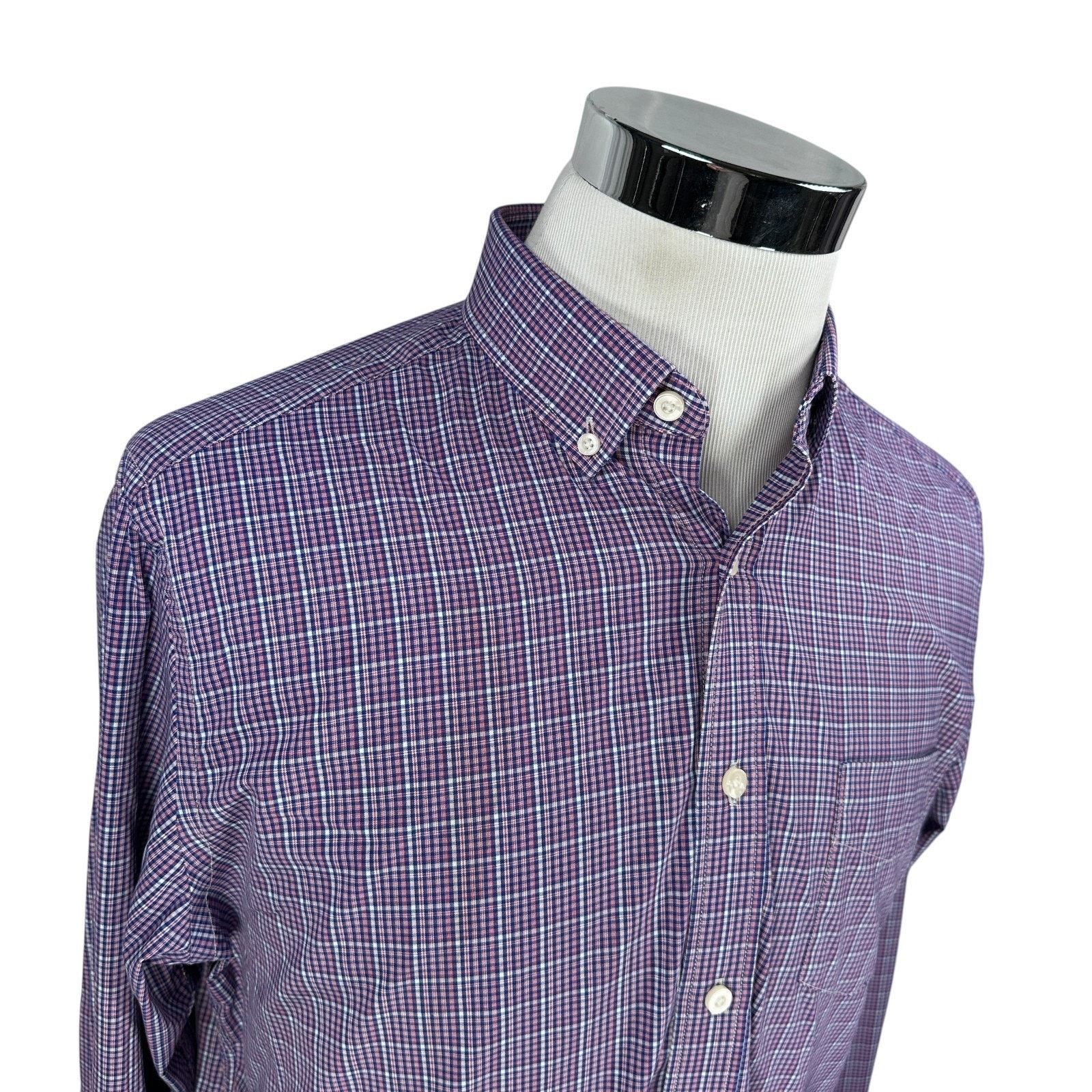 UNTUCKit Untuckit Shirt Men’s Large Red White Blue Check Long Sleeve Size US L / EU 52-54 / 3 - 2 Thumbnail