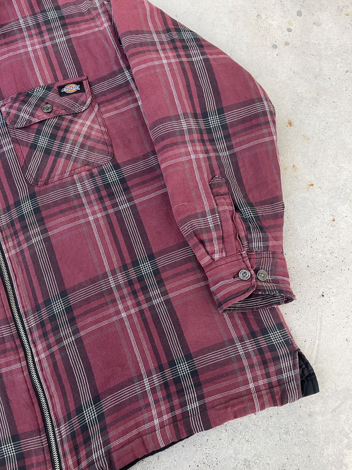 Carhartt × Dickies × Vintage Vintage Distressed Dickies Quilted Flannel Zip Up Hoodie Size US XL / EU 56 / 4 - 5 Thumbnail
