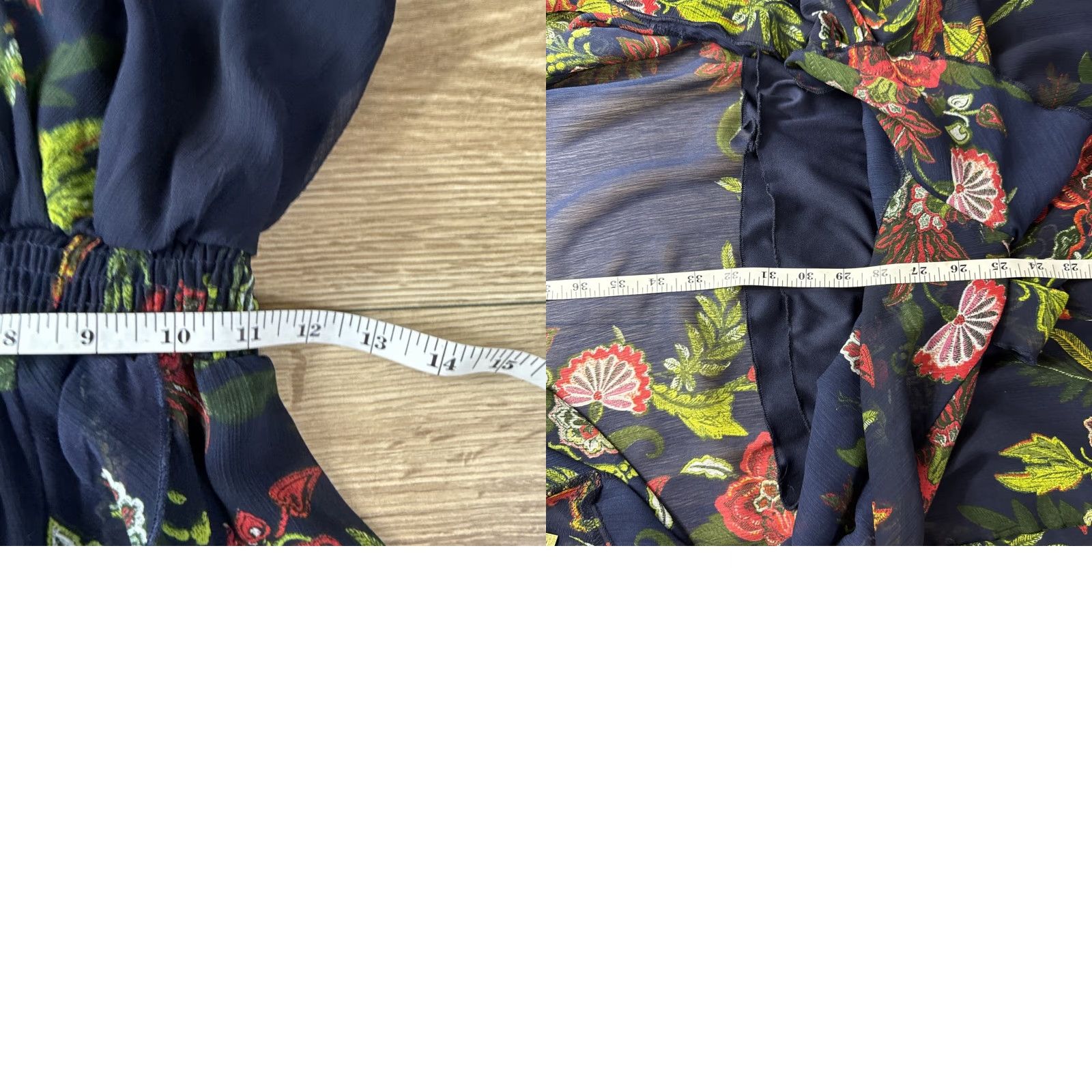 Vintage VINTAGE Sweet Storm Maxi Dress Navy Floral Halter Empire Waist Women L Blue 90s Storm Theme Mens? Girls? Size L / US 10 / IT 46 - 8 Thumbnail