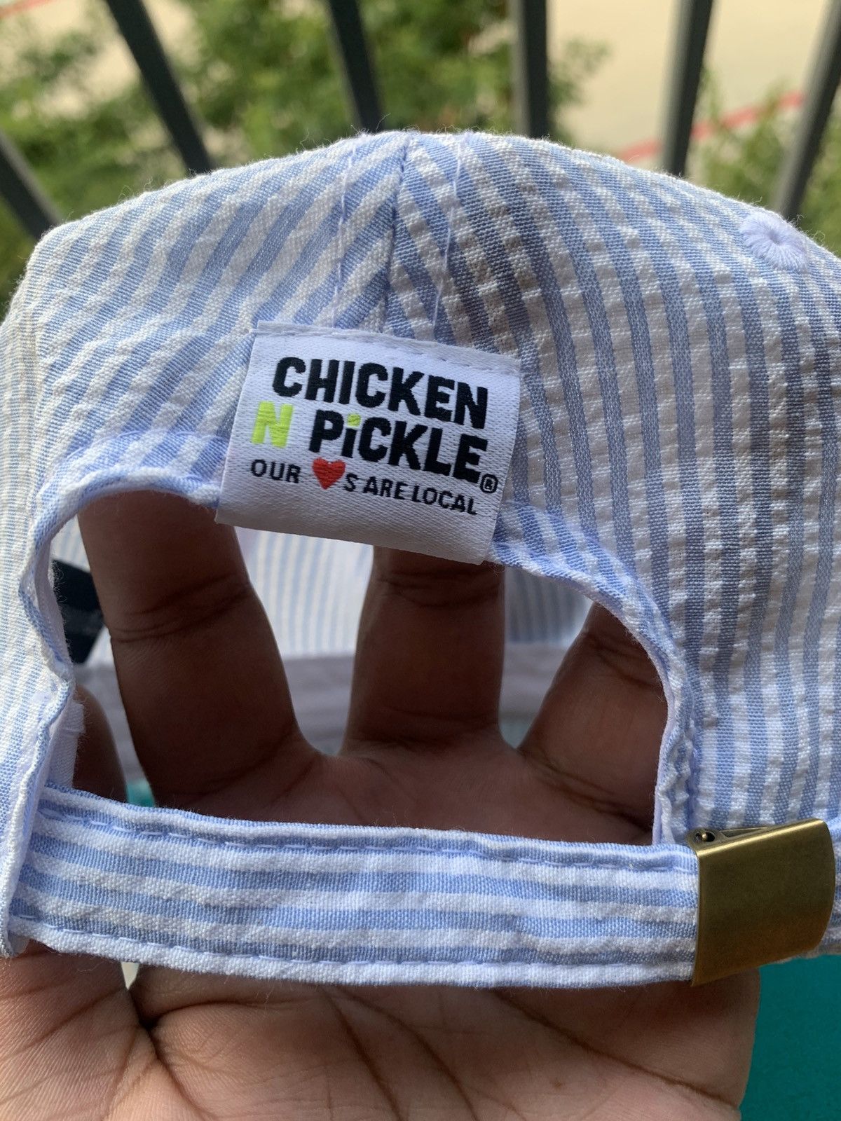 New Era Chicken N Pickle Blue Seersucker Hat Size ONE SIZE - 6 Thumbnail