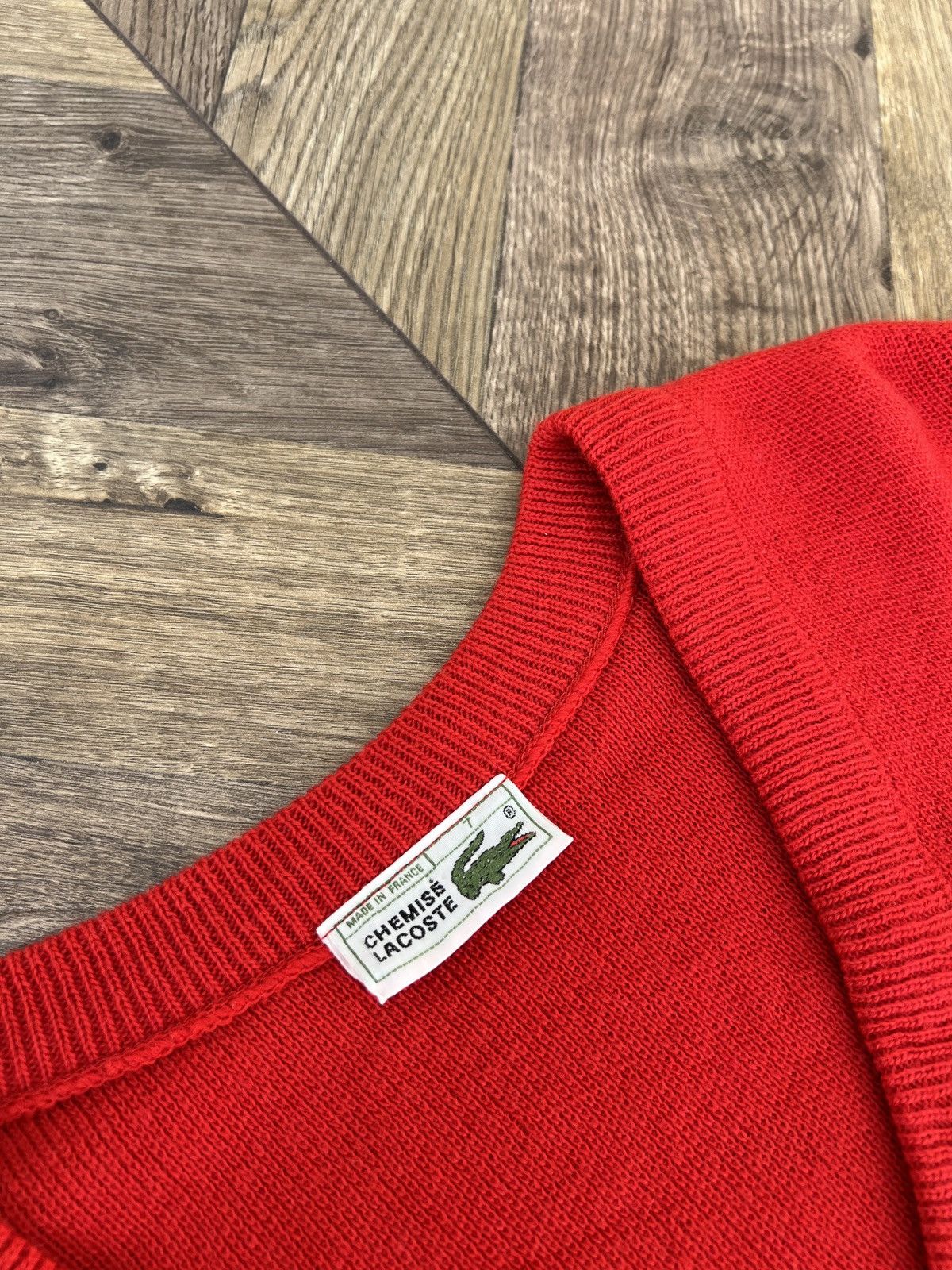 Designer × Lacoste × Vintage Vintage Lacoste V-neck knitted sweater Size US L / EU 52-54 / 3 - 11 Thumbnail