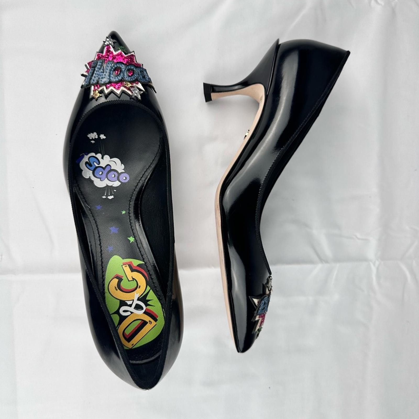 Dolce & Gabbana Comic Pop Art Appliqué Pointed Toe Pumps EU 37 New Size US 7 / IT 37 - 6 Thumbnail