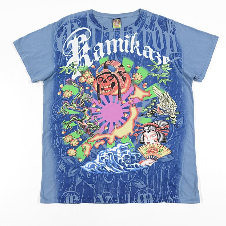 Christian Audigier Don Hardy Christian Audigier KAMIKAZE Japan Dragon Skull Tee Size US XXL / EU 58 / 5 - 1 Thumbnail