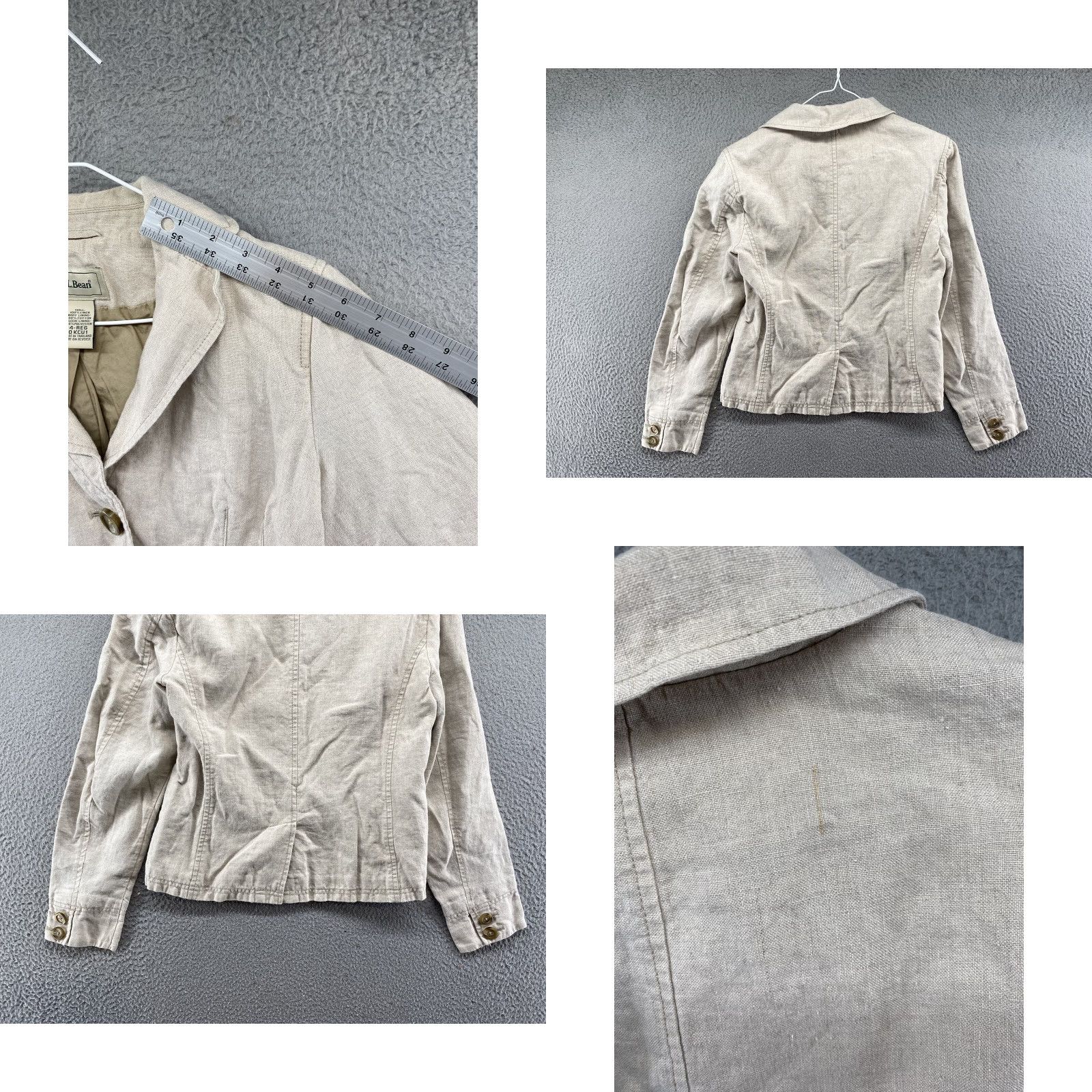 Vintage LL Bean Women's Blazer Linen Lined Beige Jacket Size 4 Outdoors Nature Size S / US 4 / IT 40 - 8 Thumbnail