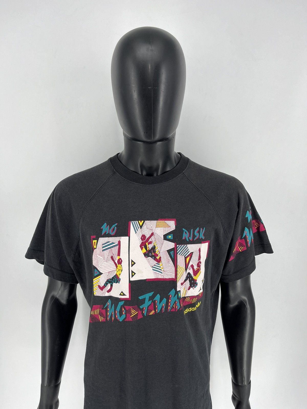 Adidas × Vintage Adidas Vintage Originals No risk No Fun 90's Tee T-shirt Size US M / EU 48-50 / 2 - 5 Thumbnail