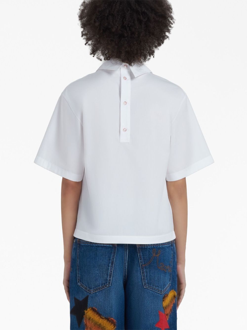 Marni o1w1db10125 Short Sleeve Cotton Shirt in White Size XL / US 12-14 / IT 48-50 - 3 Thumbnail