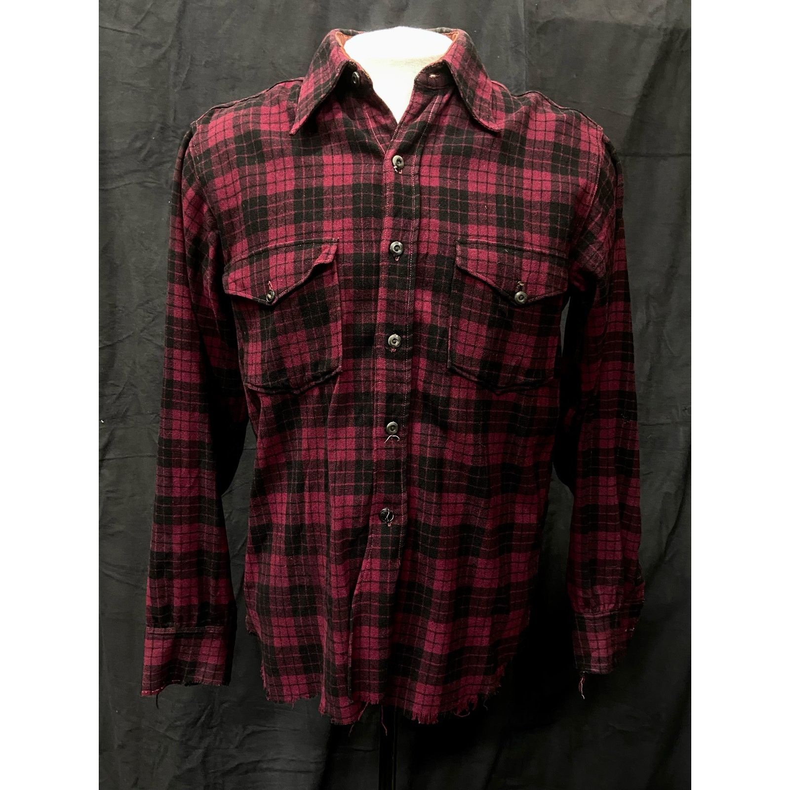 Vintage 30s 40s Vintage Pendleton Red Black Plaid Flannel Work Shirt Size US M / EU 48-50 / 2 - 1 Thumbnail
