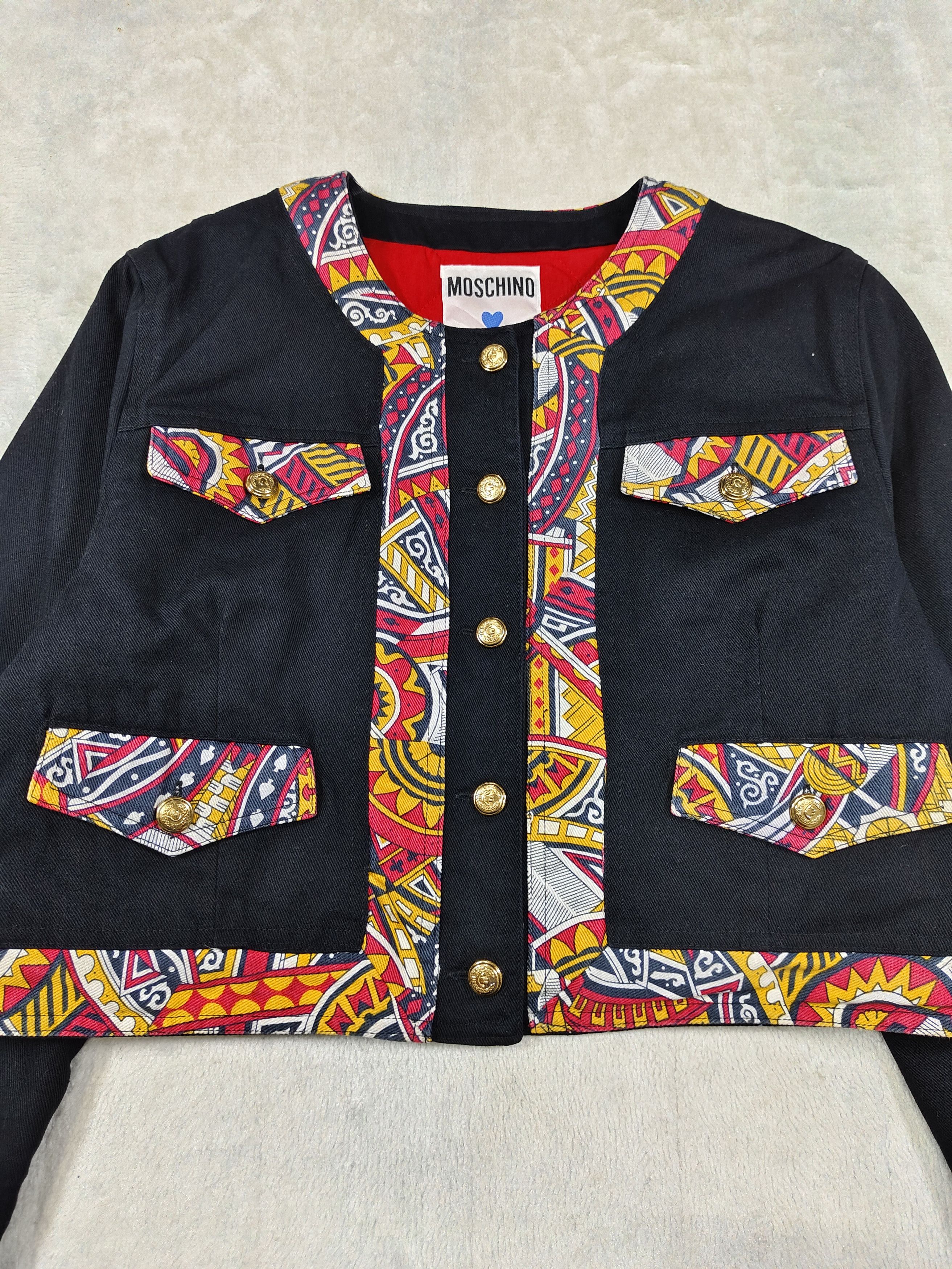 Moschino 90s Moschino- Archive Baroque Trim Graphic Cropped Jacket Size L / US 10 / IT 46 - 2 Thumbnail