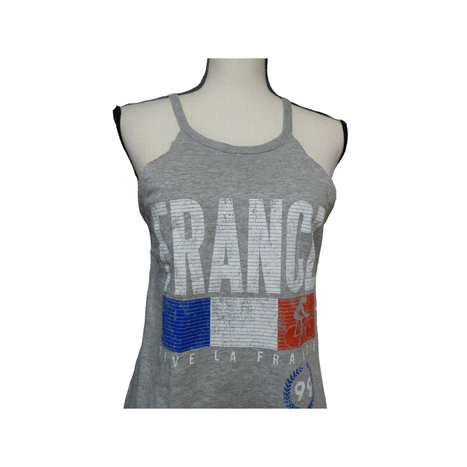 Other Cold Crush Junior’s “Vive La France” Halter Tee, Heather Gra Size M / US 6-8 / IT 42-44 - 5 Thumbnail