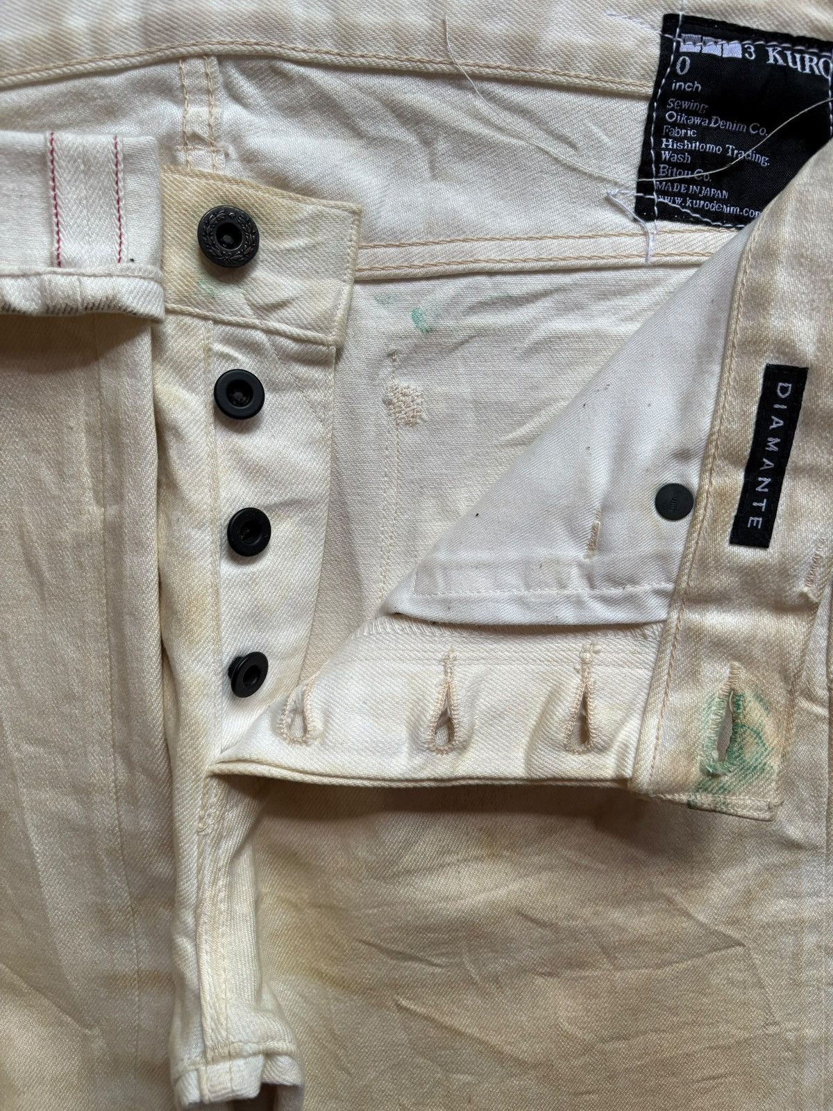 Japanese Brand × KURO Vintage Japanese Kuro Grunge Dirty Wash Selvedge Jeans Size US 32 / EU 48 - 4 Thumbnail