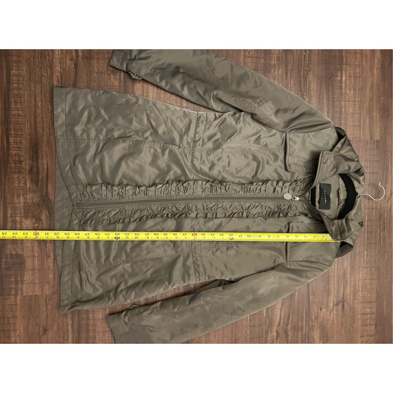 Canari Tahari Quilted Ruffle Zip Coat, Hooded Jacket, Sz Medium Size M / US 6-8 / IT 42-44 - 13 Thumbnail