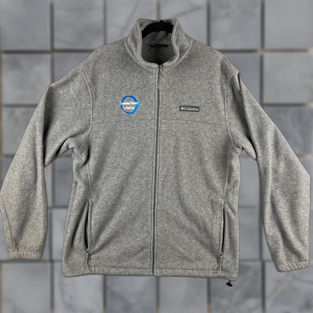 Vintage Columbia Jacket Mens L Gray Fleece Full Zip Casual Windbreaker Regular Fit Front Pockets Logo All Seasons Size US L / EU 52-54 / 3 - 1 Thumbnail