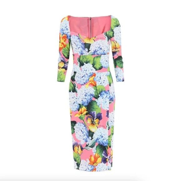 Dolce & Gabbana Dolce & Gabbana Hydrangea Print Dress - NEW WITH TAGS Size S / US 4 / IT 40 - 2 Thumbnail
