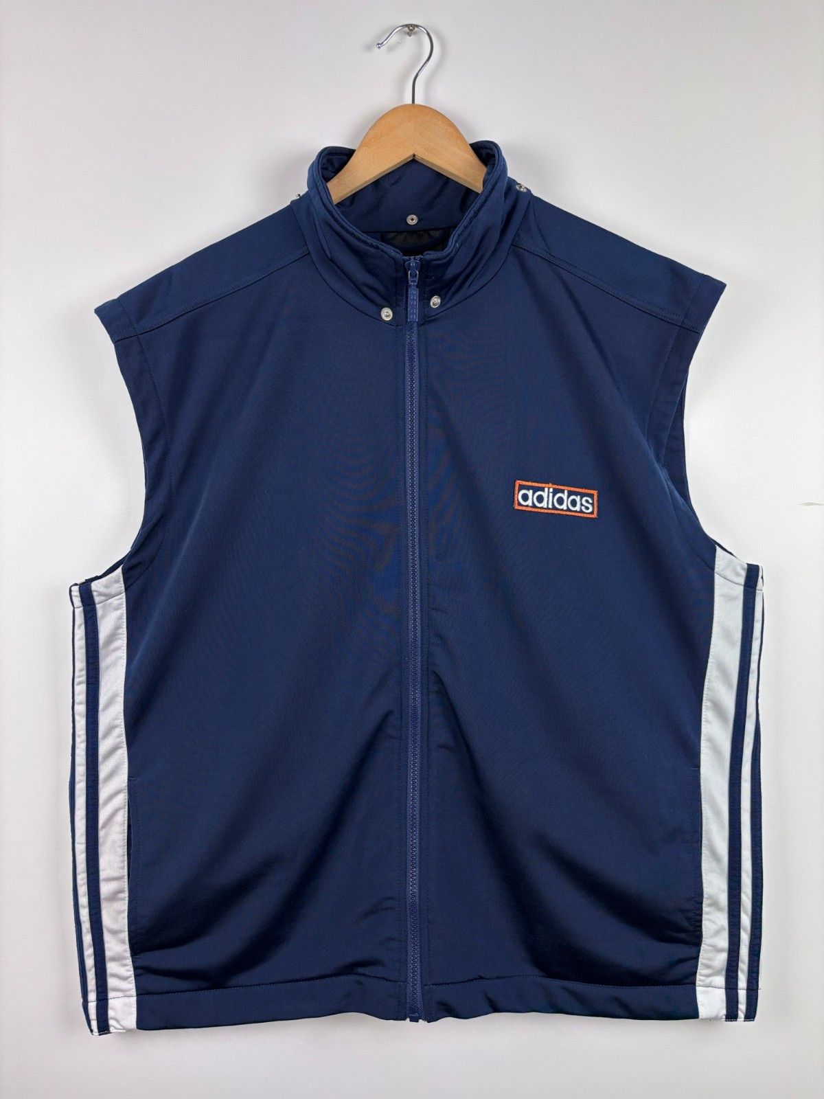 Adidas Vintage 90s Adidas 3 Stripes Track Vest Gilet Jacket Size L Size US L / EU 52-54 / 3 - 2 Thumbnail