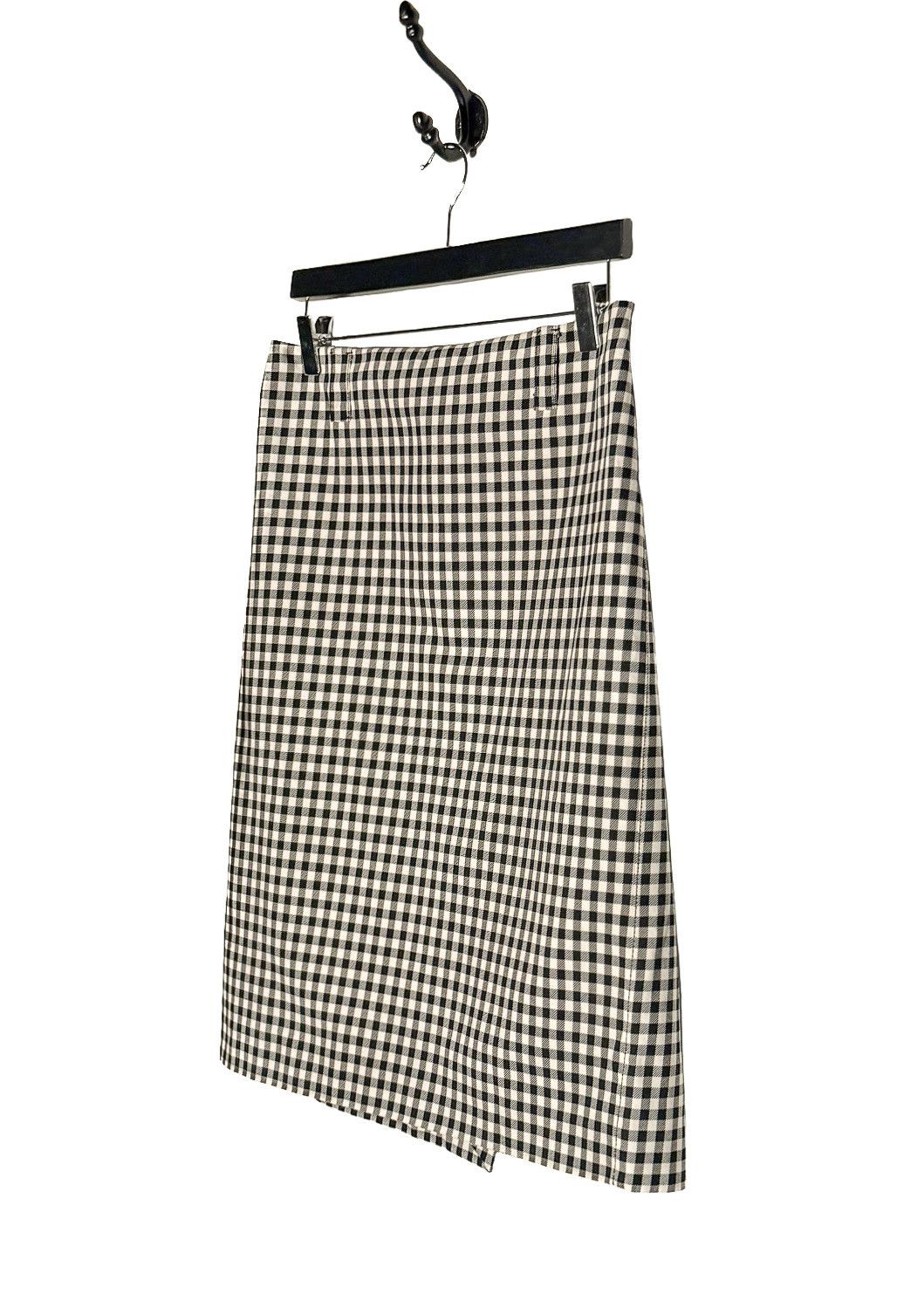 Miu Miu Miu Miu 2022 Black Ivory Gingham Check Pencil Skirt Size 28" / US 6 / IT 42 - 2 Thumbnail