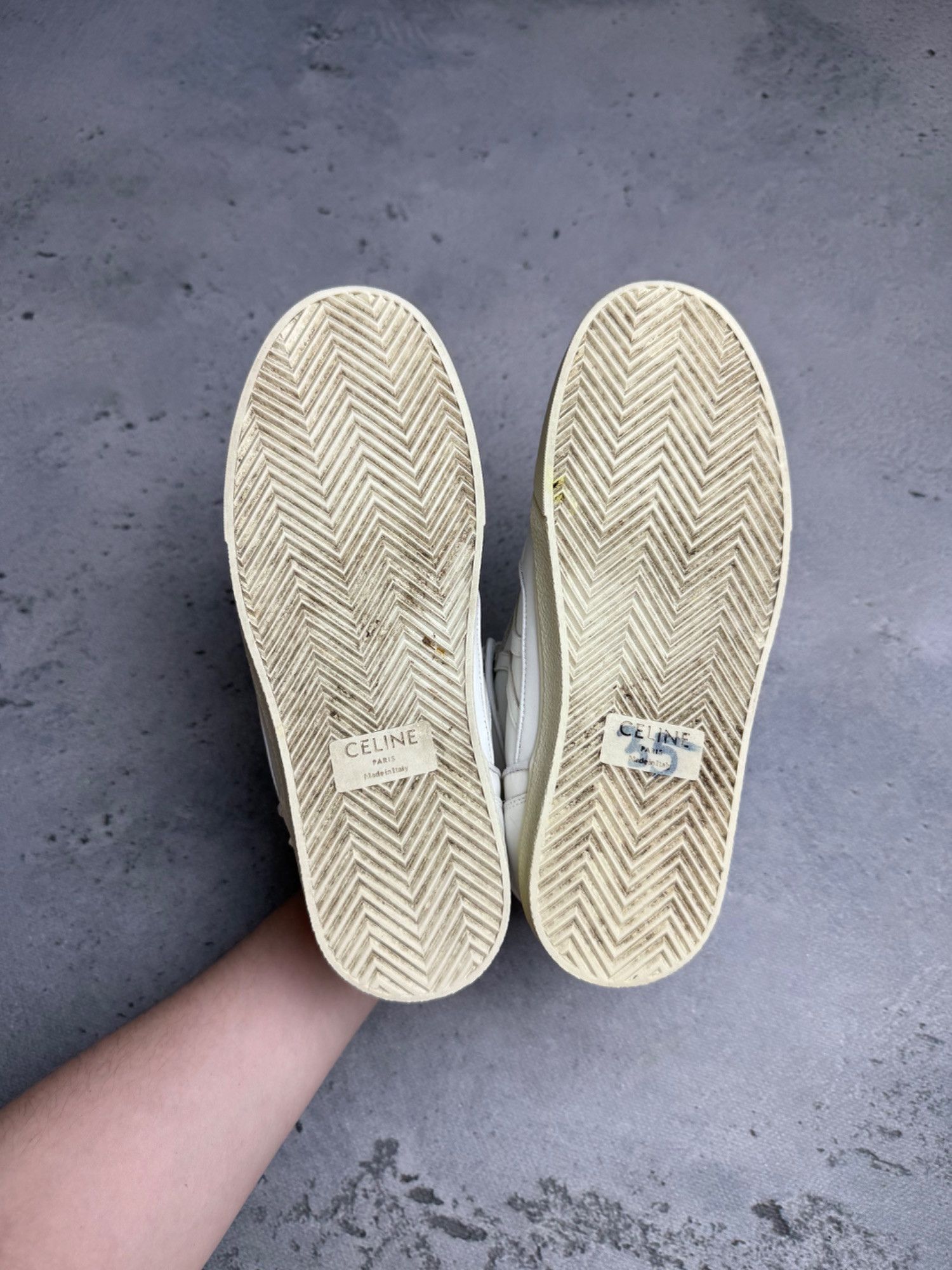 Celine Celine Break White Leather High-Top Sneakers Size 37 Luxury Size US 7 / IT 37 - 4 Thumbnail
