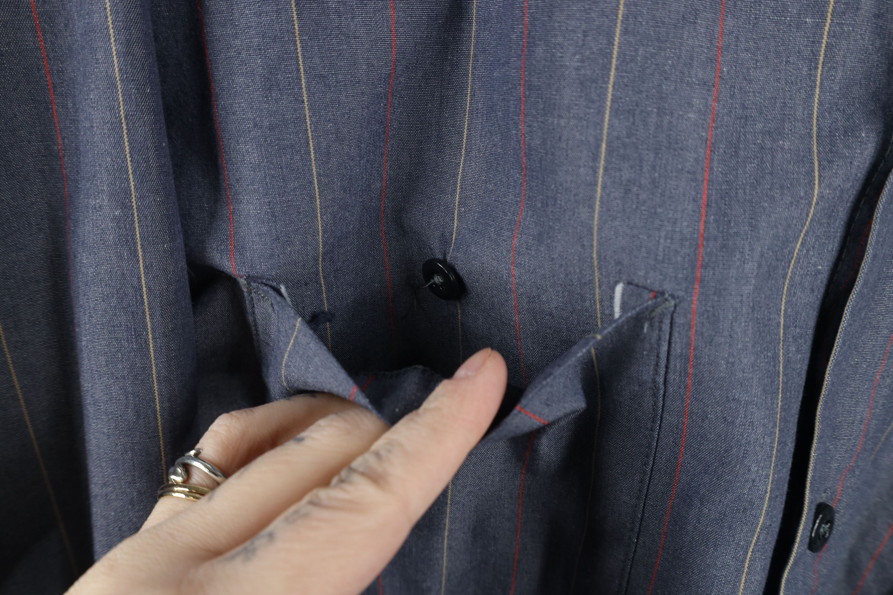 Vintage Vintage 90s Streetwear Workwear Mechanic Button Shirt Size US L / EU 52-54 / 3 - 7 Thumbnail