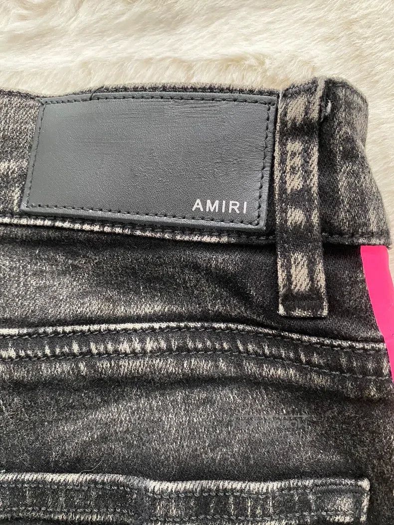 Amiri Amiri Size 31 Black powder sports side strips destroy jeans Size US 31 - 3 Thumbnail