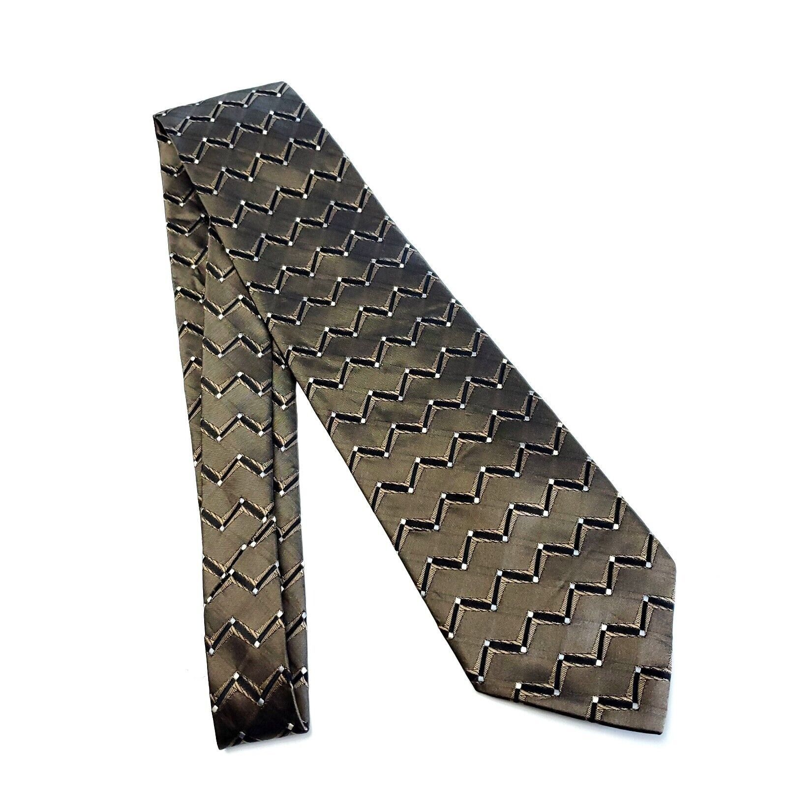 Stafford Stafford Executive Brown Beige Black Woven Geometric Short S Size ONE SIZE - 6 Thumbnail
