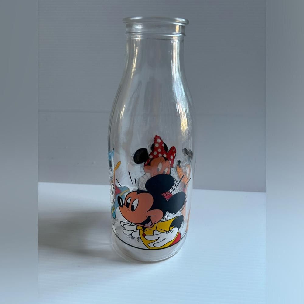 Disney DISNEY vintage Milk Glass Bottle MickeyMouse Minnie Mouse Size ONE SIZE - 3 Thumbnail