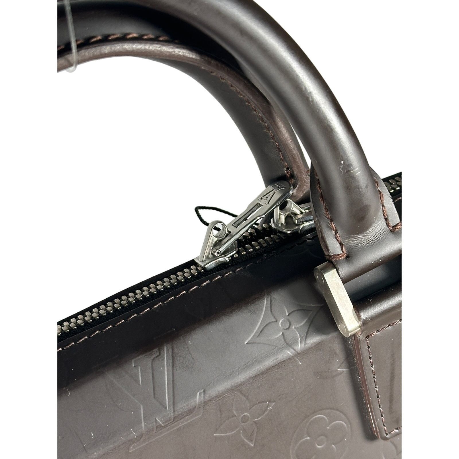Louis Vuitton LOUIS VUITTON Monogram Glace Leather Elvin Cafe Tote Brown Size ONE SIZE - 11 Thumbnail