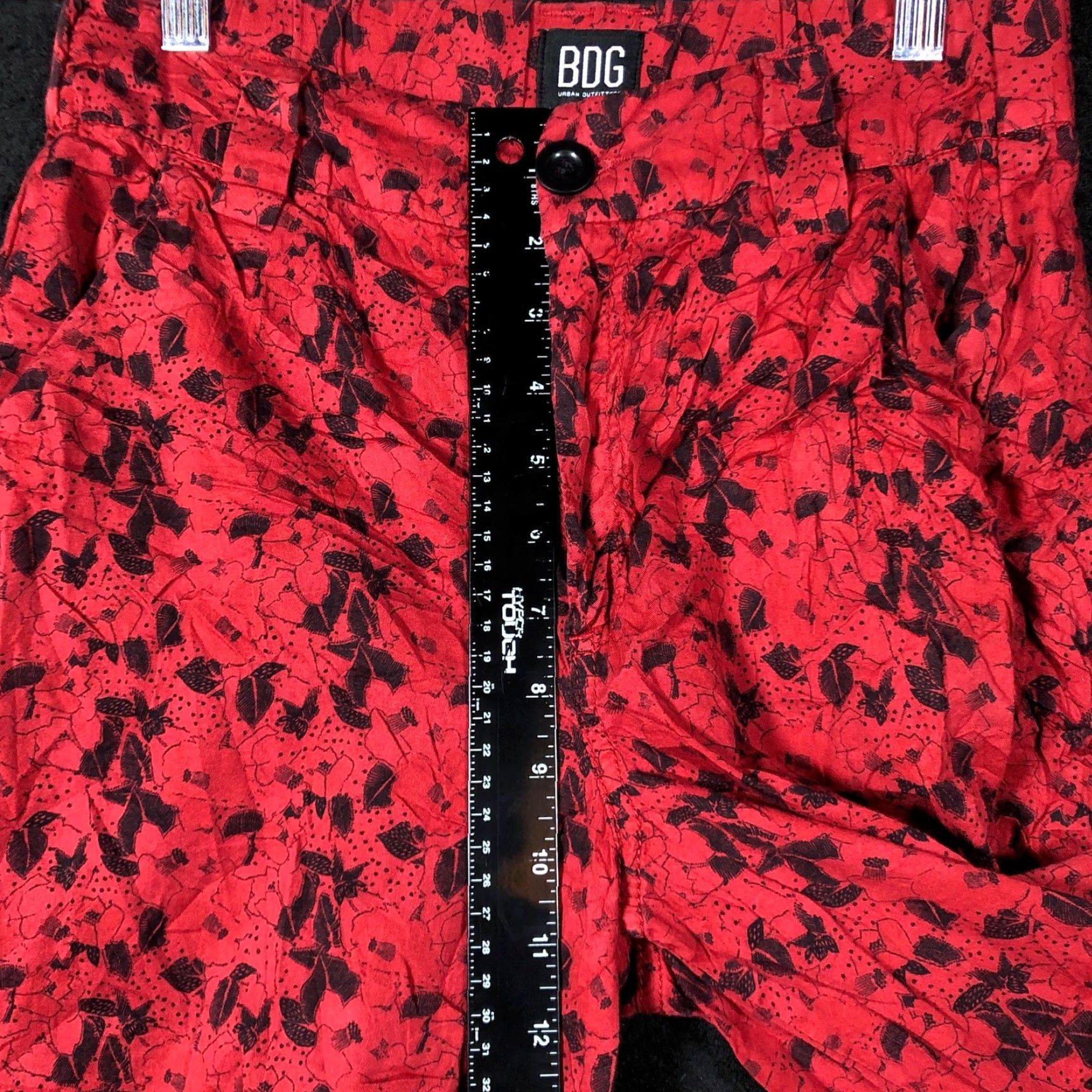 Bdg BDG Urban Outfitters Womens Pants Red Black Floral High Rise Cotton Jogger XS Womens Size 26" / US 2 / IT 38 - 7 Thumbnail