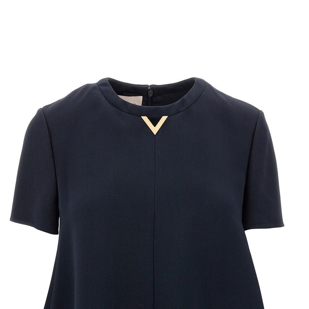 Valentino o1s22i1n0924 Structured Couture Mini Dress in Blue Size M / US 6-8 / IT 42-44 - 2 Thumbnail