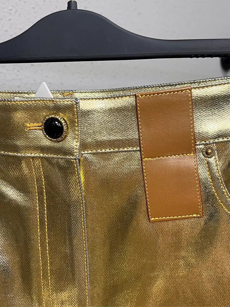 Louis Vuitton Louis Vuitton Golden Metallic Shorts Size 40-2506 Size 39" - 3 Thumbnail
