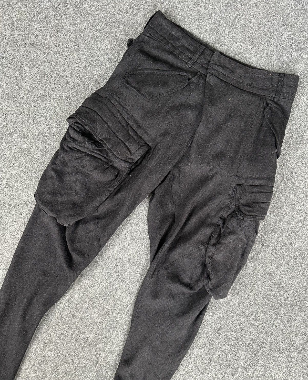 Julius Julius - Linen Gas Mask Multi Pocket Cargo - Gray/Black Size US 30 / EU 46 - 3 Thumbnail