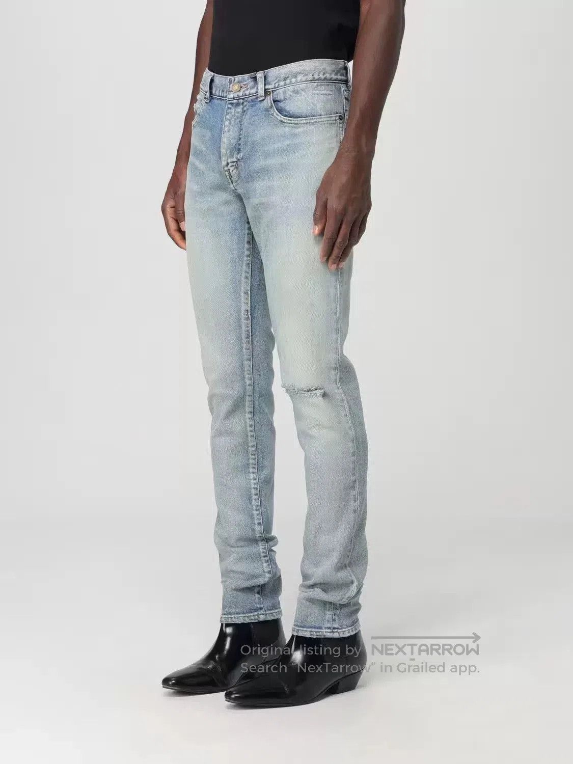 Saint Laurent Paris Saint Laurent Distressed Slim Fit Jeans. Size US 31 - 3 Thumbnail