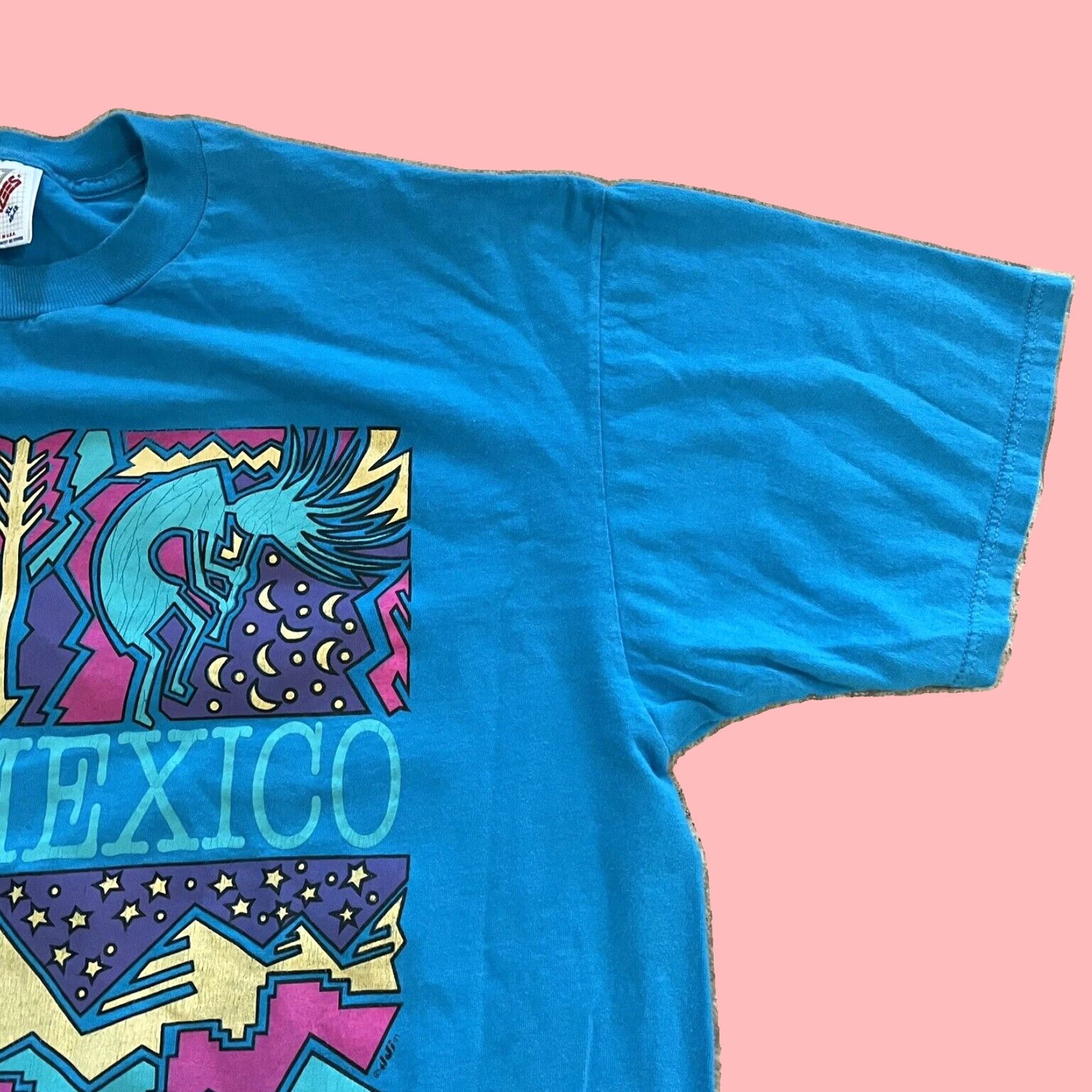 Jerzees VINTAGE Jerzees New Mexico Graphic Cotton Blue T-Shirt Mens XL Size US XL / EU 56 / 4 - 2 Thumbnail