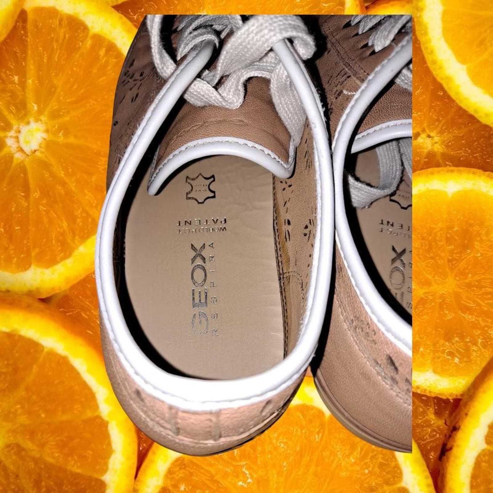 Geox Geox‎ Respira Tan Sneakers with Floral Cutouts Size 8 Size US 8 / IT 38 - 7 Thumbnail