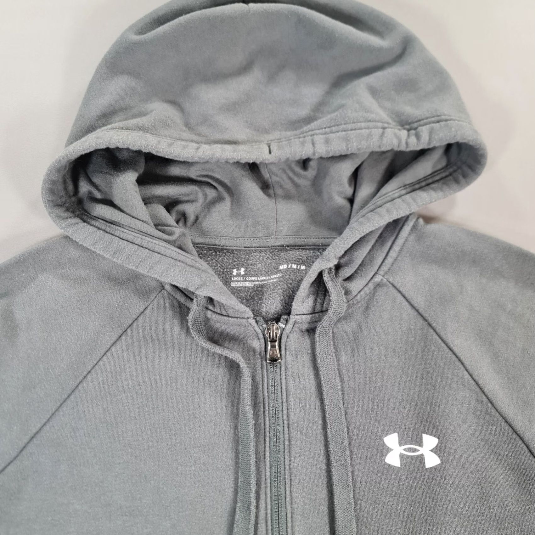 Under Armour Under Armour Mens Hoodie Full Zip Grey M Regular Cotton Fleece Rival 1357106 Size US M / EU 48-50 / 2 - 2 Thumbnail
