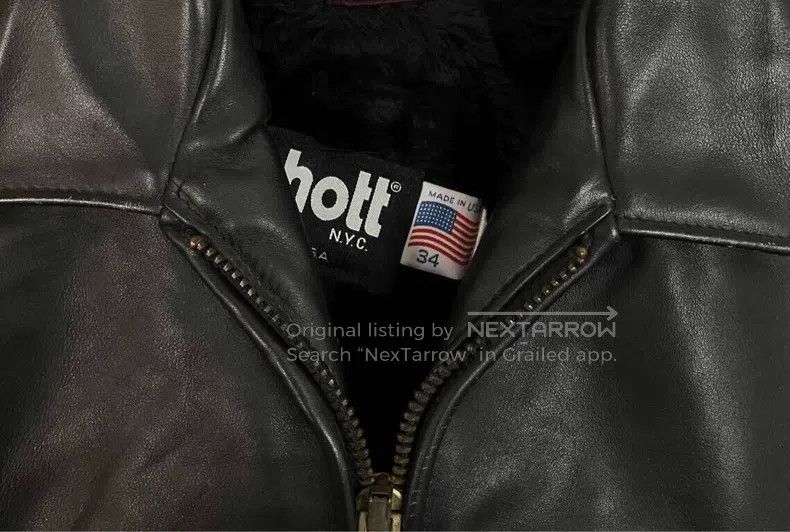 Schott Schott Straight lapel leather jacket Size US XXS / EU 40 - 4 Thumbnail