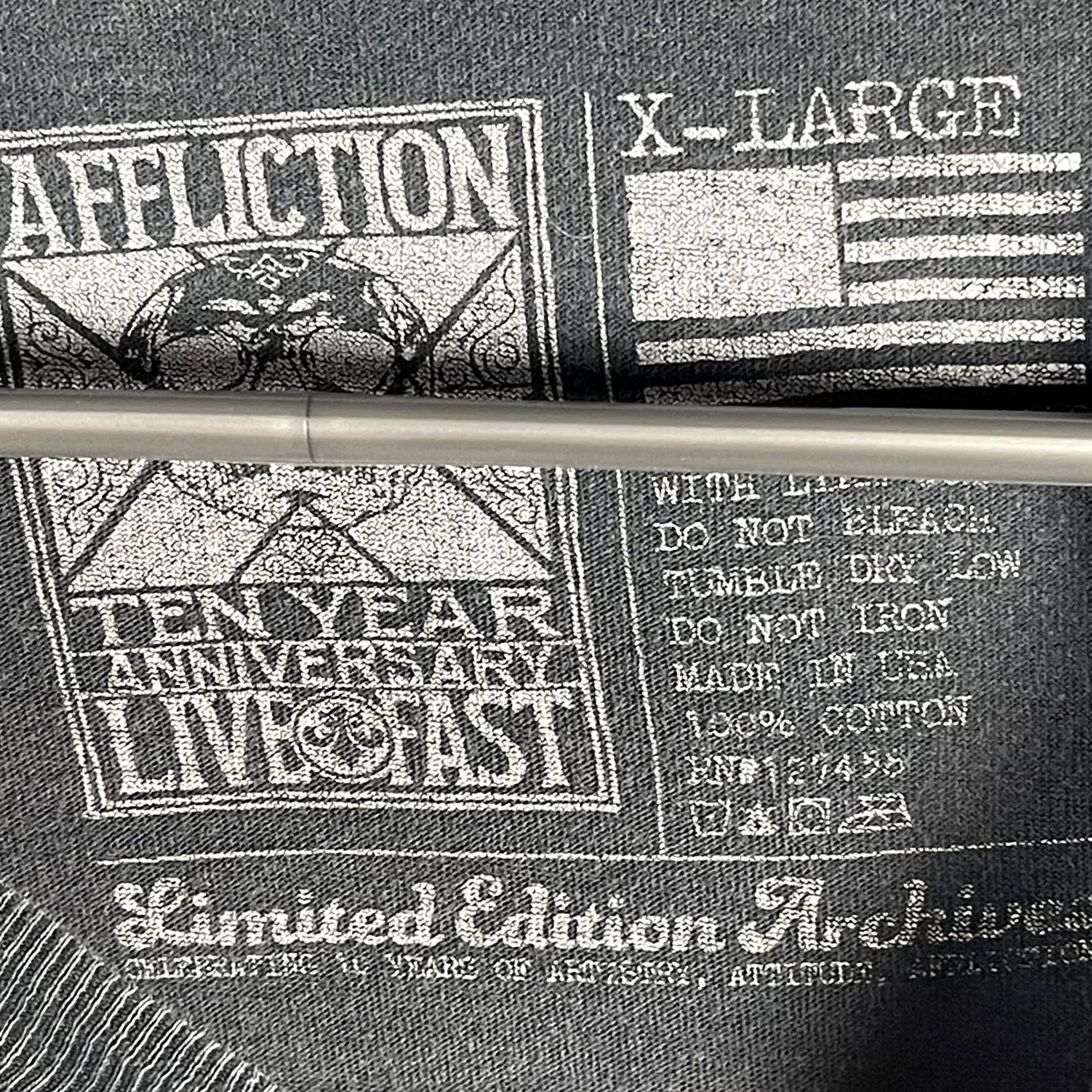 Affliction VINTAGE Affliction Shirt Mens XL Black Ten Year Anniversary Live Fast Tee 2015 Size US XL / EU 56 / 4 - 4 Thumbnail