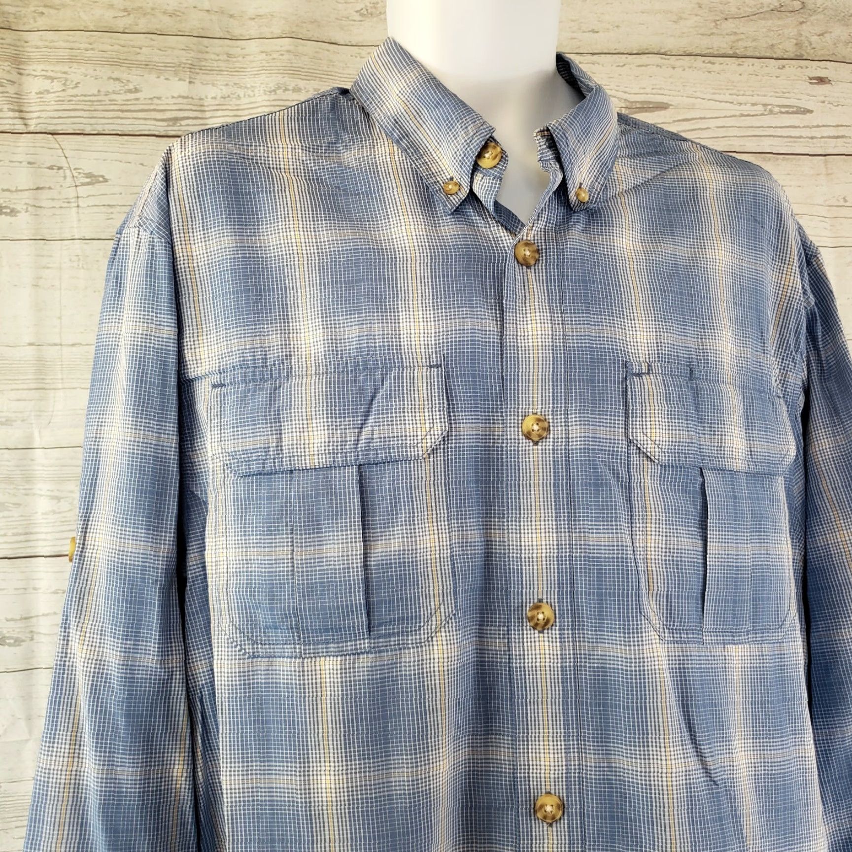 Vintage Duluth Mens Shirt L Blue Plaid Long Sleeve Button Front Nylon Blend Casual Regular Size Large Size US L / EU 52-54 / 3 - 4 Thumbnail